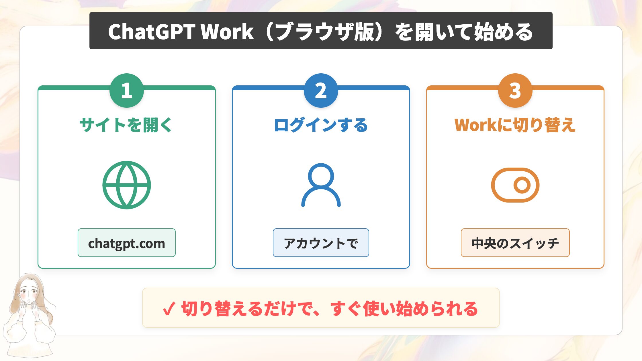 ChatGPT Work（ブラウザ版）を開いて始める