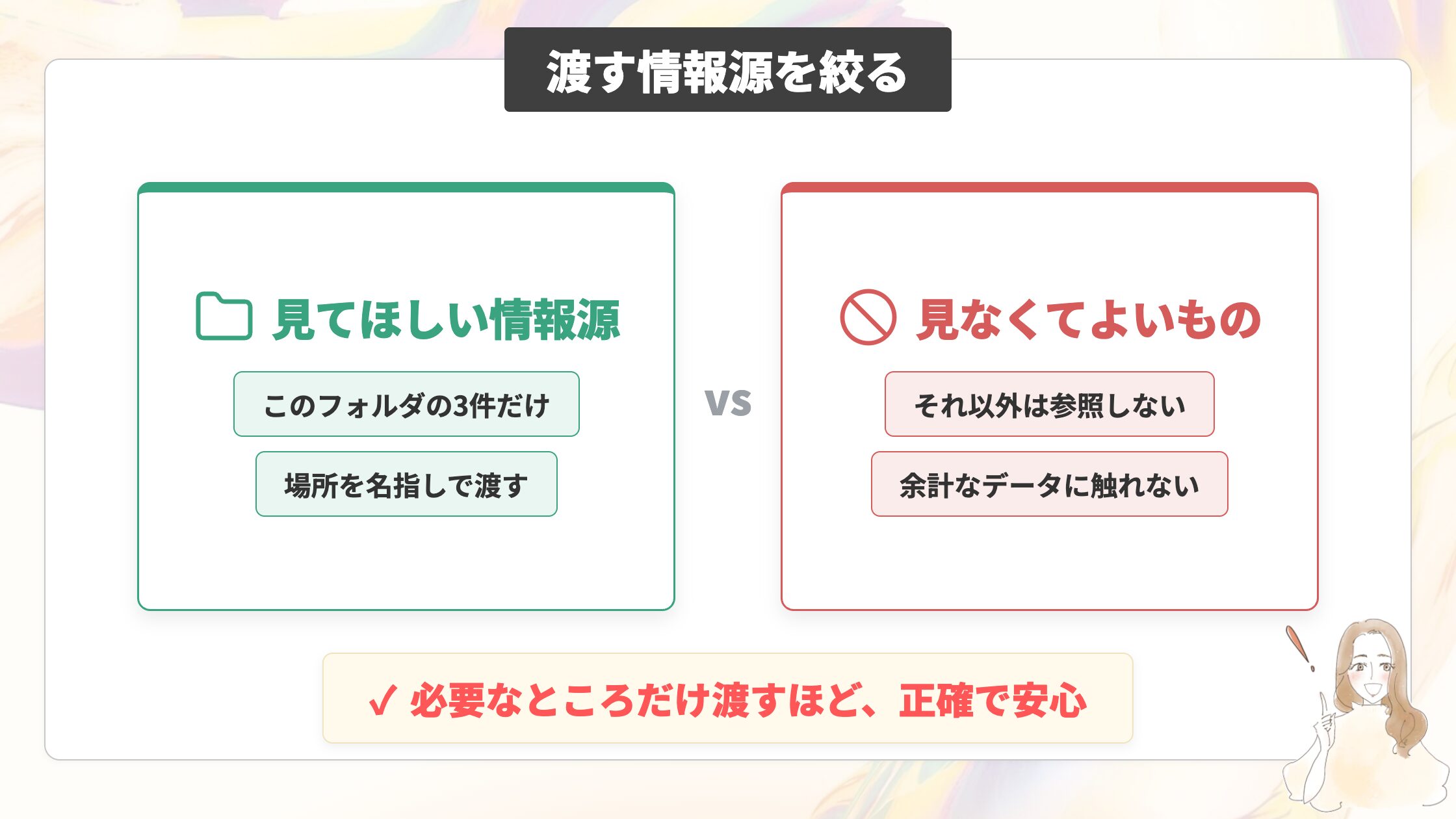 渡す情報源を絞る