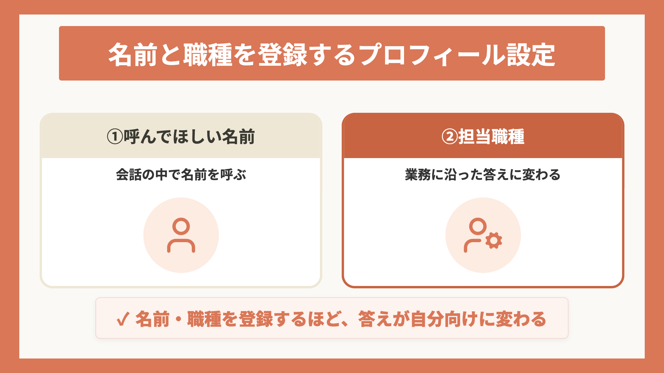 名前と職種を登録するプロフィール設定