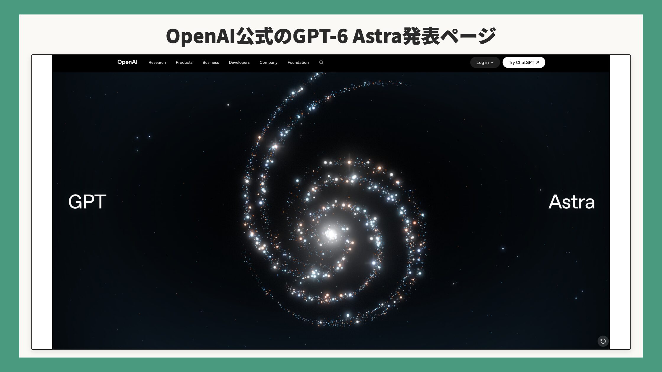 OpenAI公式のGPT-6 Astra発表ページ