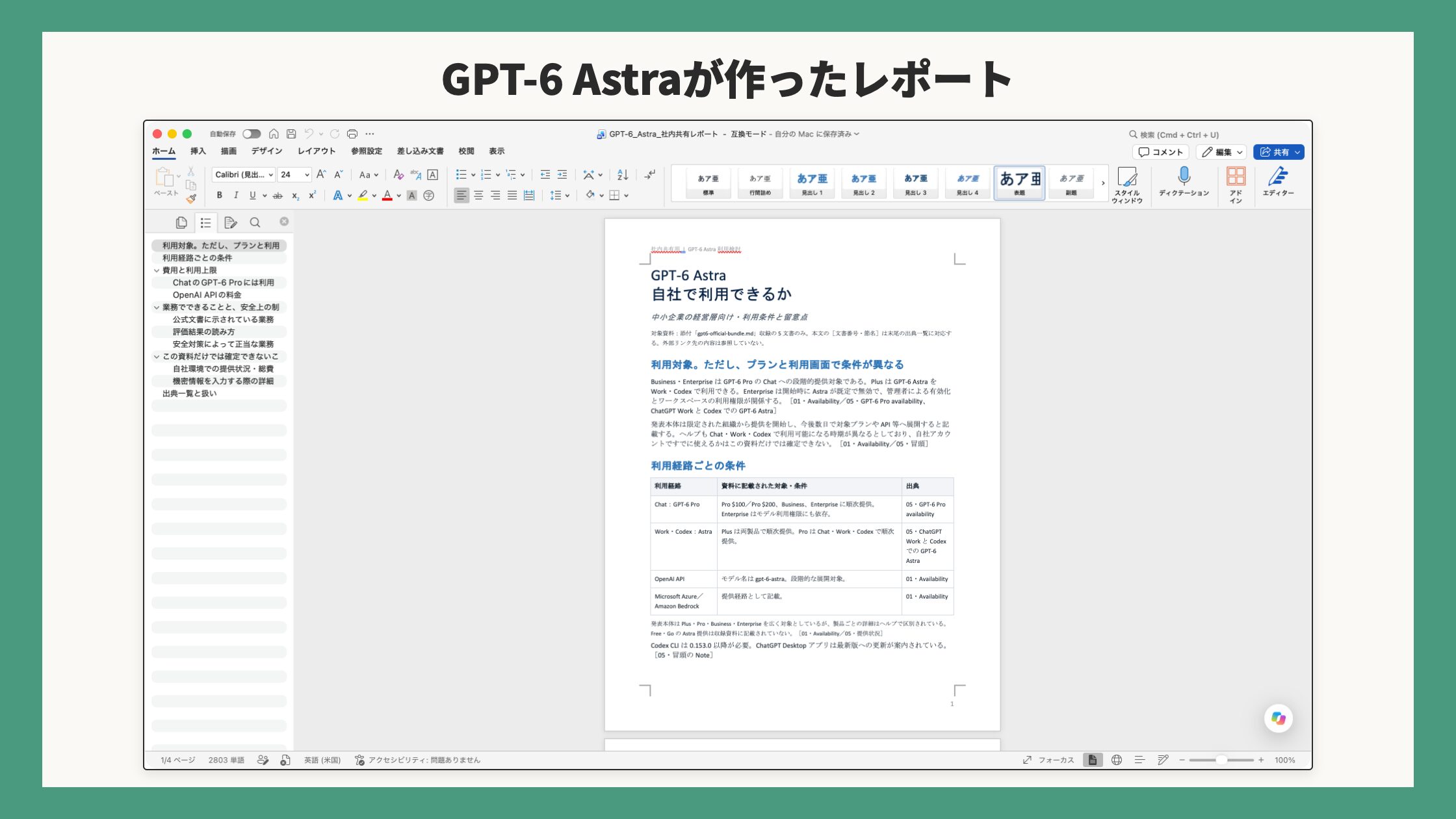 GPT-6 Astraが作ったレポート